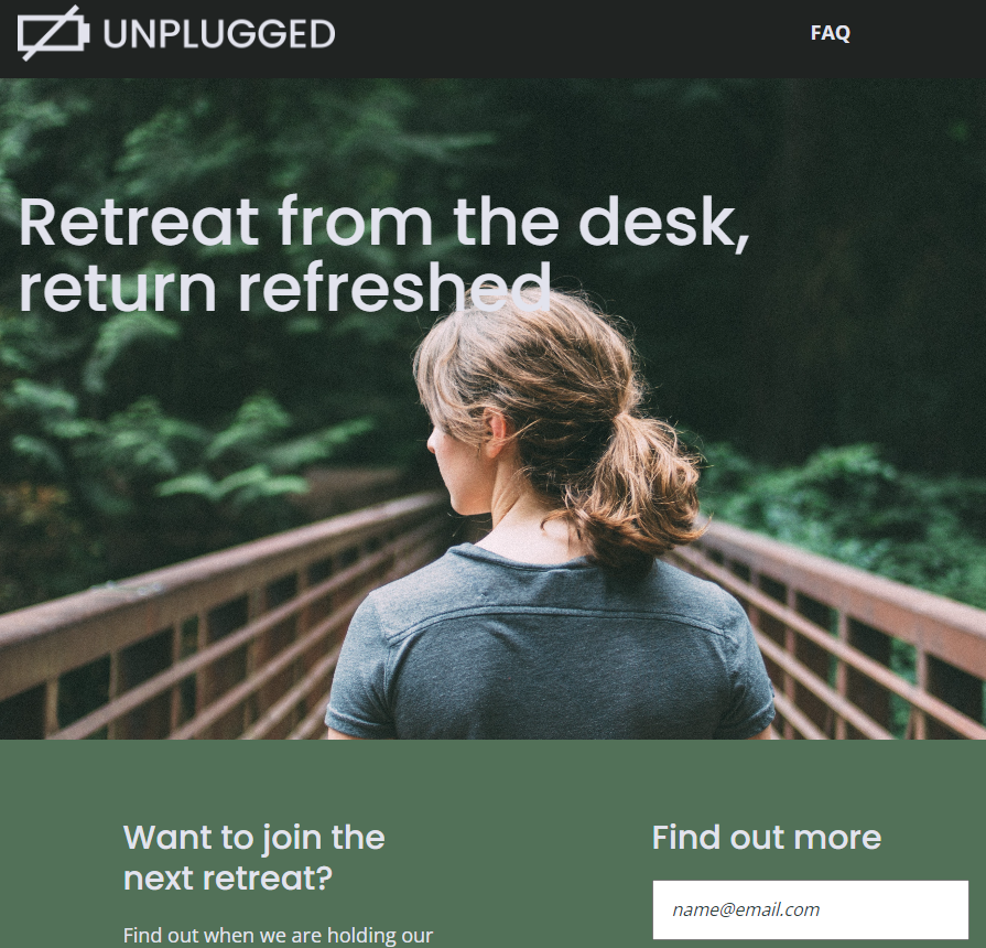 Unplugged Retreat Website Project